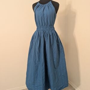 Uniqlo Blue Halter Midi Dress